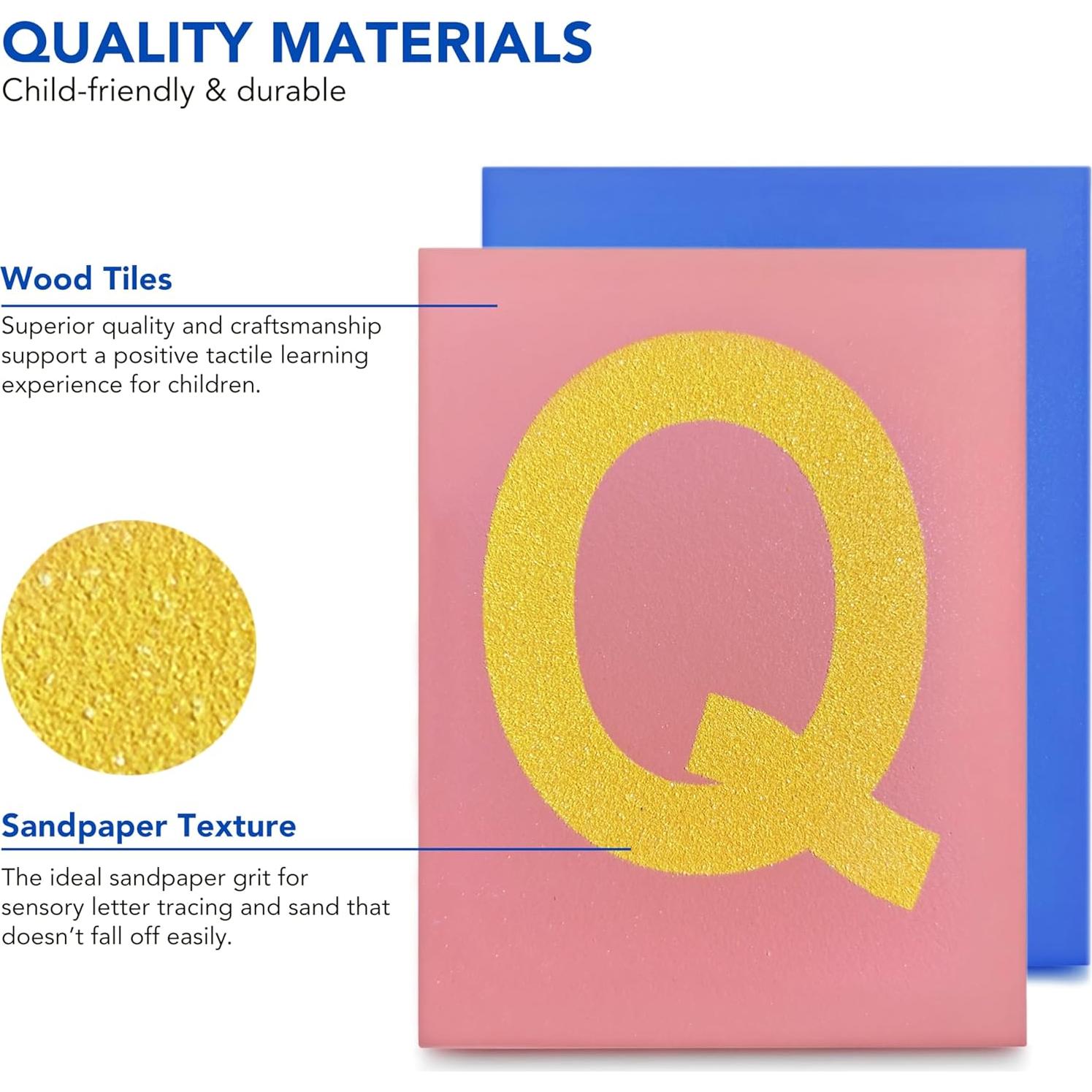 Letras de Lija Montessori Delmach | Minúsculas y Mayúsculas | Incluye Caja