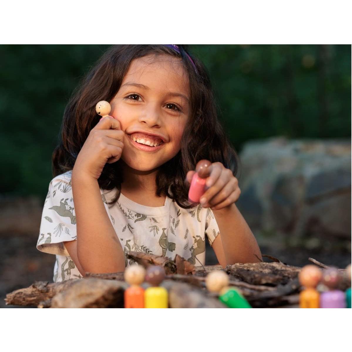 Juego de 12 Muñecos de Madera Emociones My Felt Story