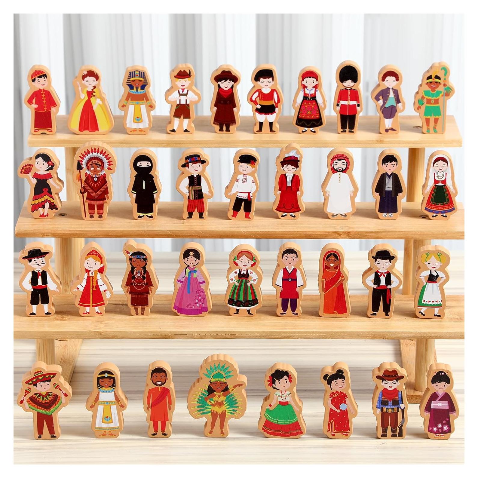 Conjunto de Juguetes de Madera Multicultural Blosssound 36 Piezas