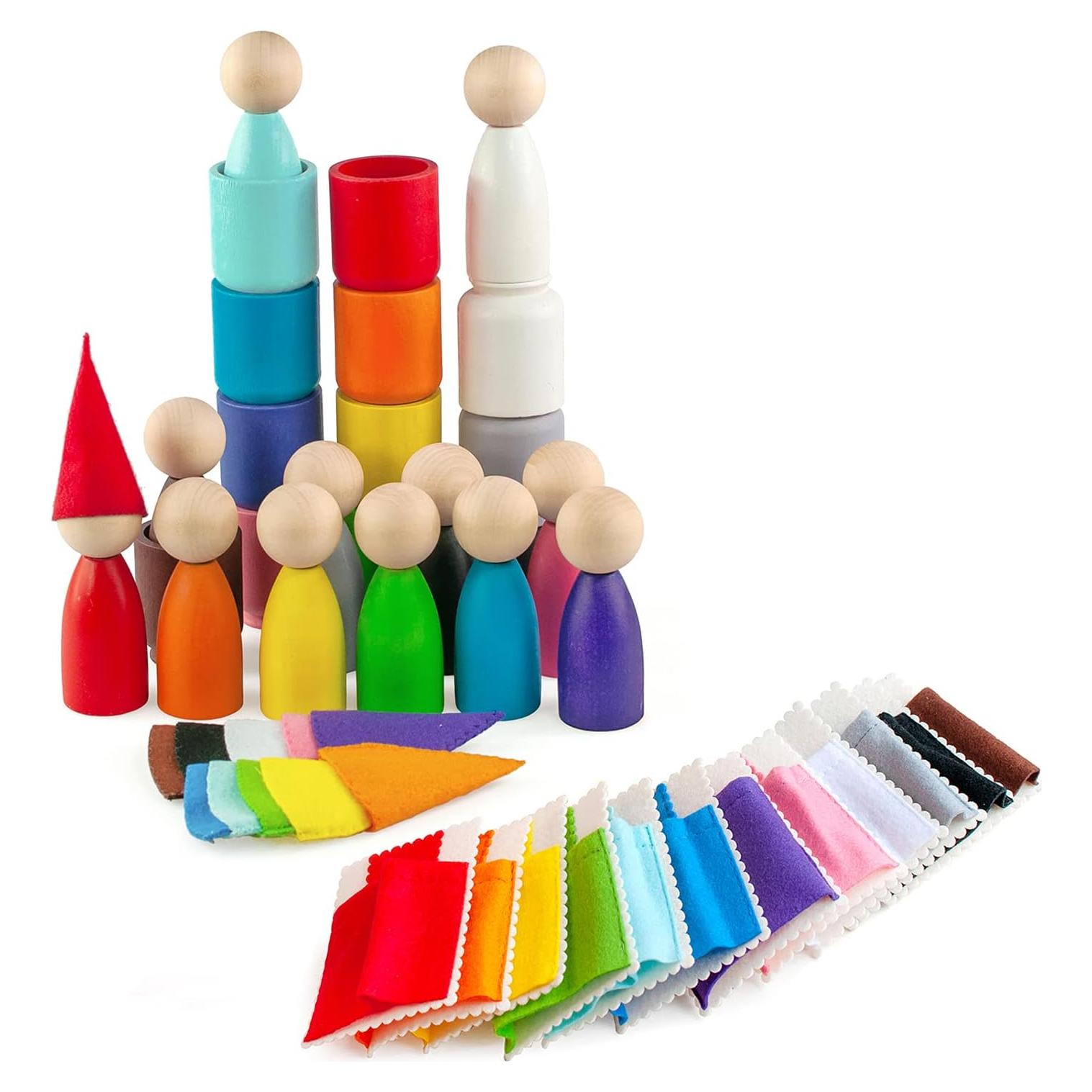 Muñecos de Madera Ulanik Grandes Montessori - 12 Piezas