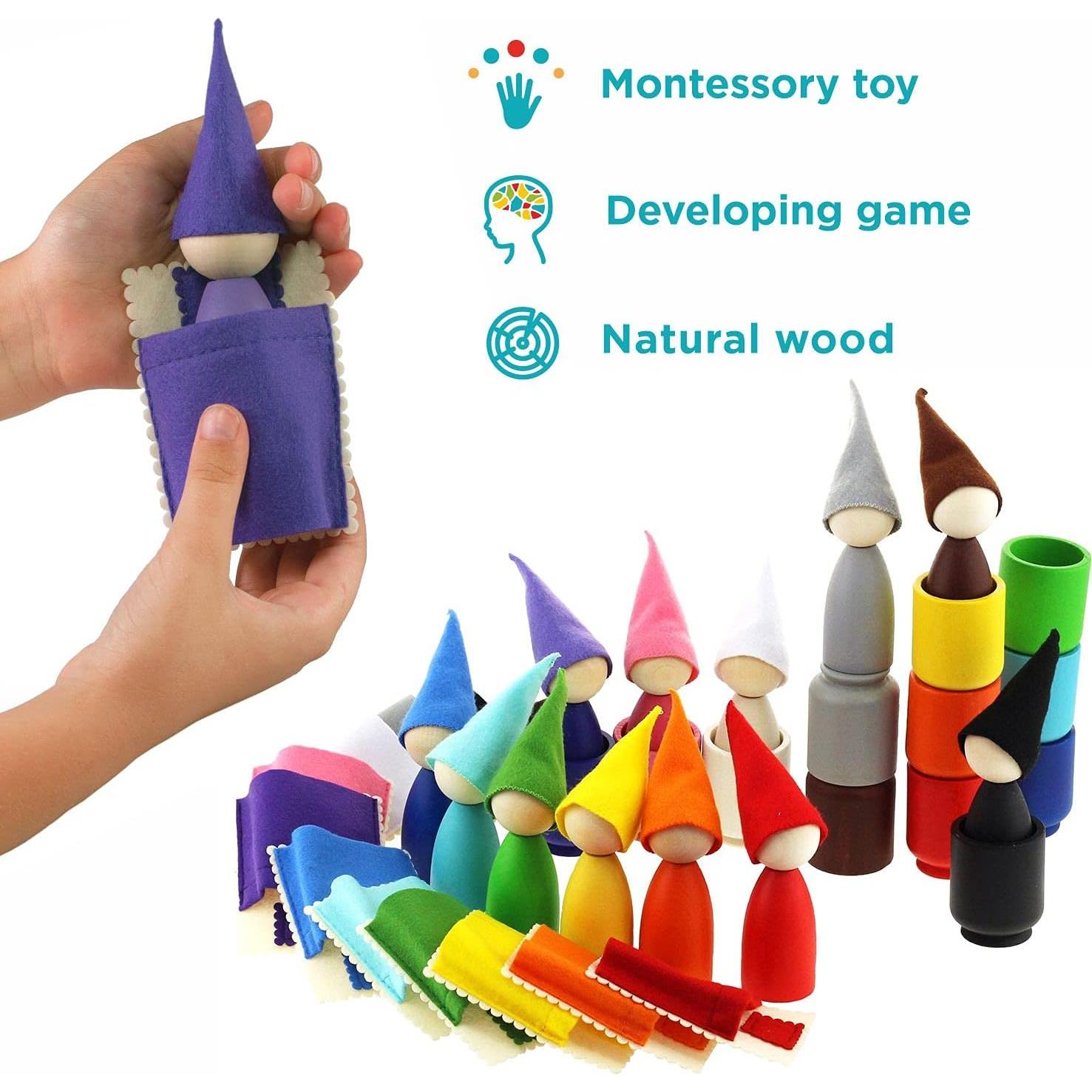 Muñecos de Madera Ulanik Grandes Montessori - 12 Piezas