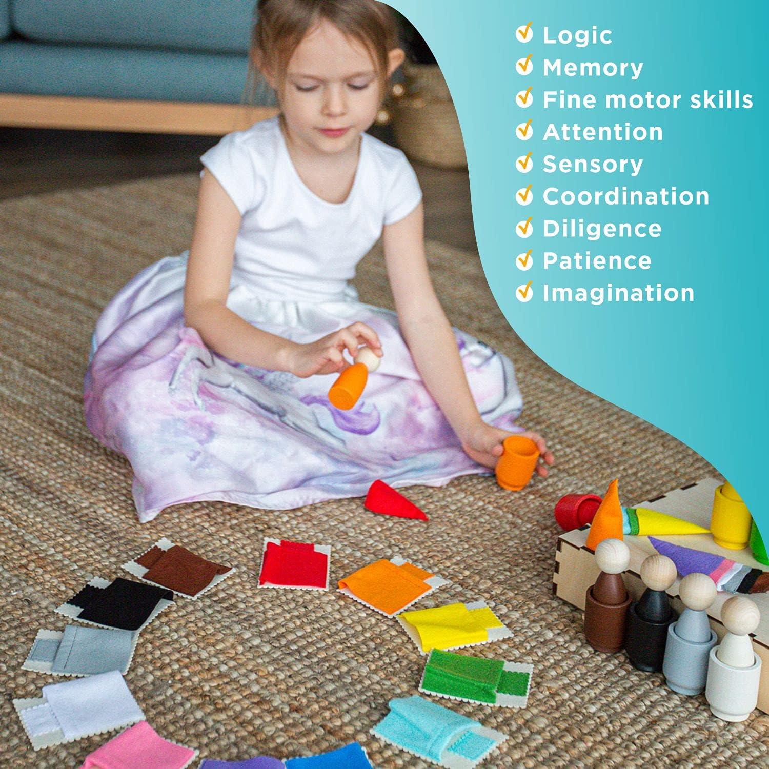 Muñecos de Madera Ulanik Grandes Montessori - 12 Piezas