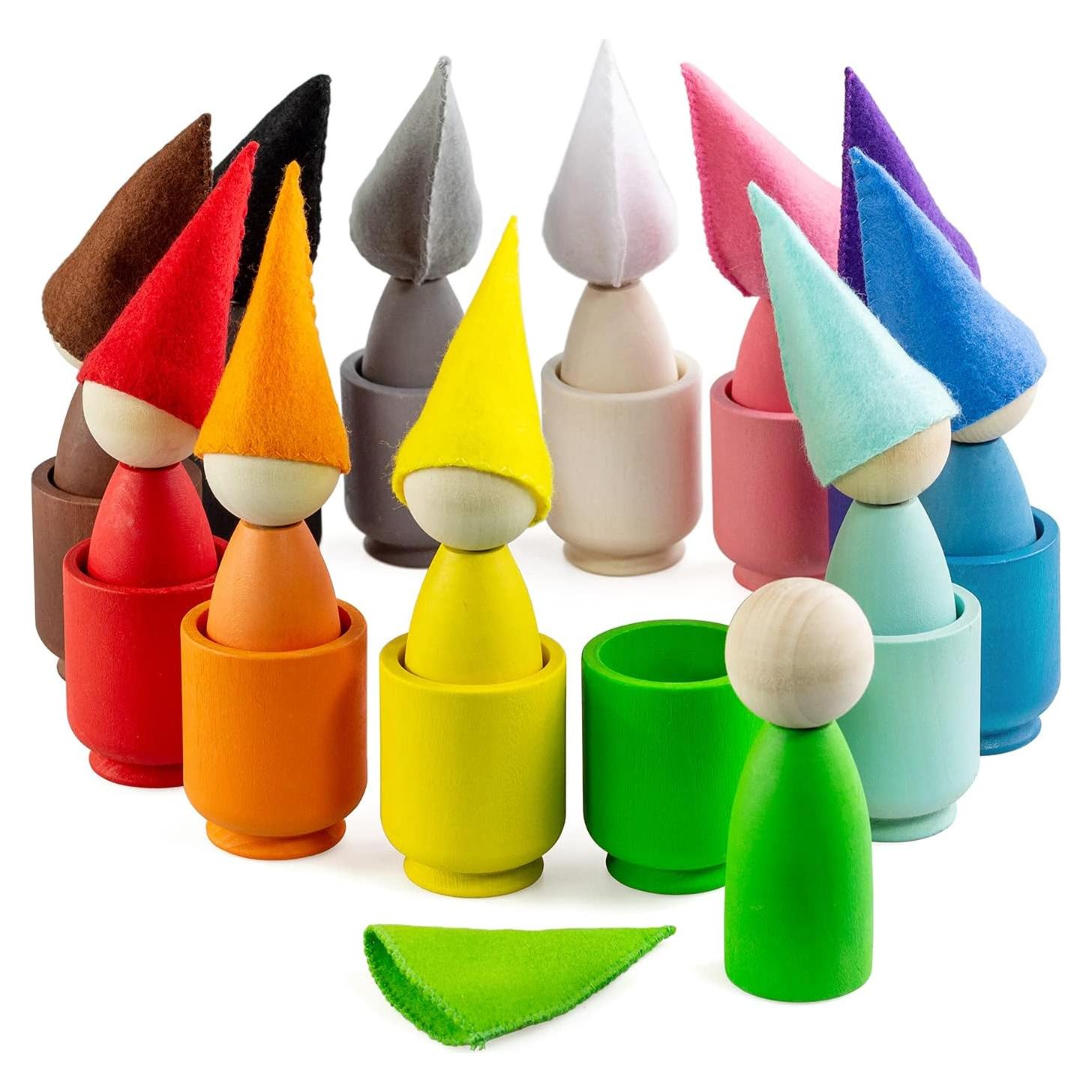 Muñecos de Madera Ulanik 12 Piezas Montessori 3 Años