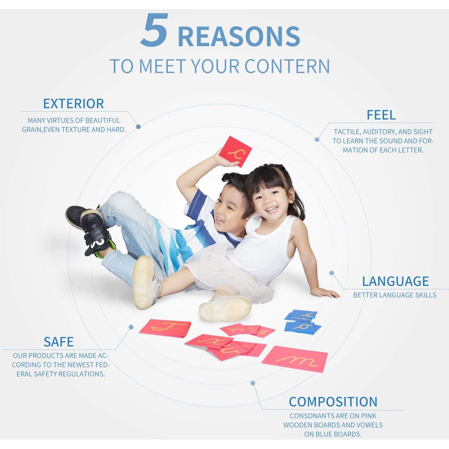 Alfabeto de Arena Madera Montessori Outlet - Letras Cursivas