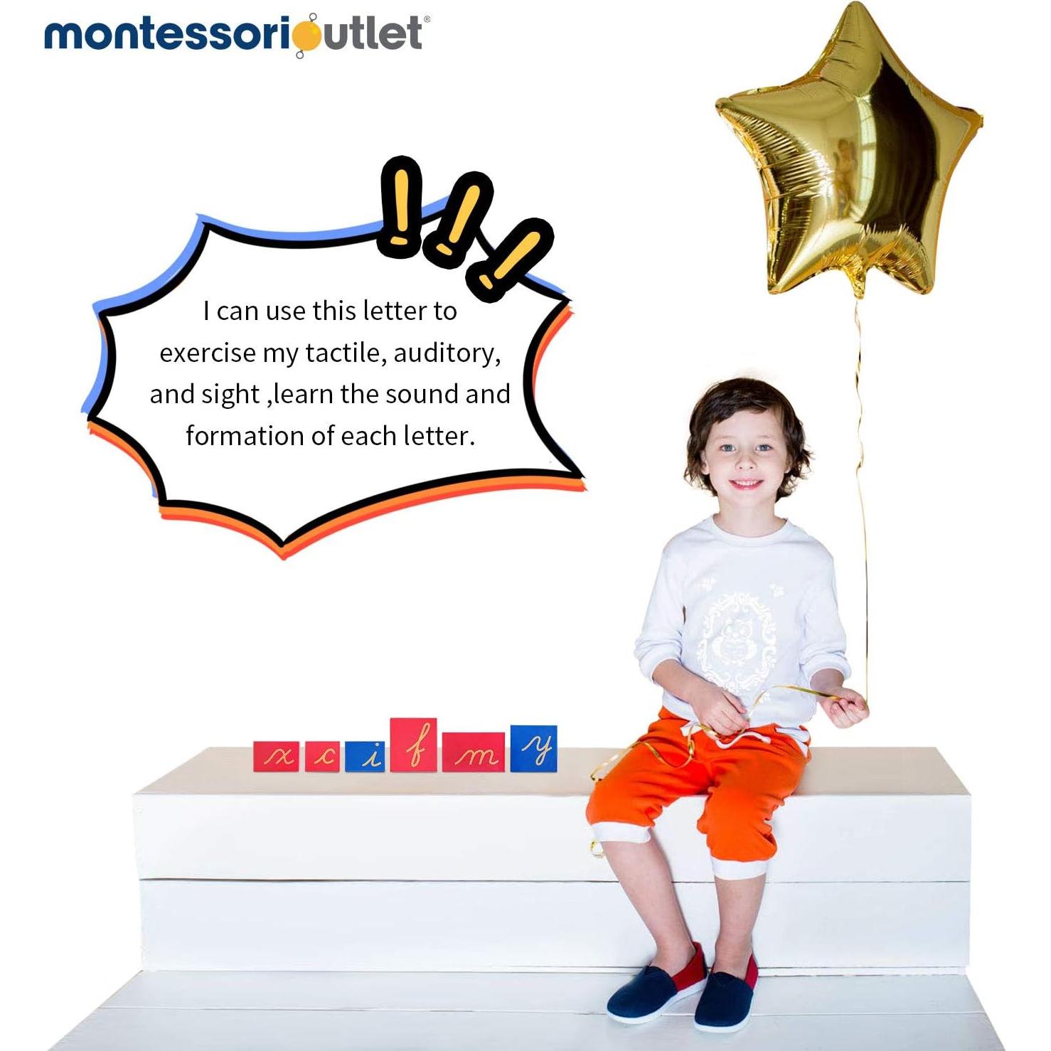 Alfabeto de Arena Madera Montessori Outlet - Letras Cursivas