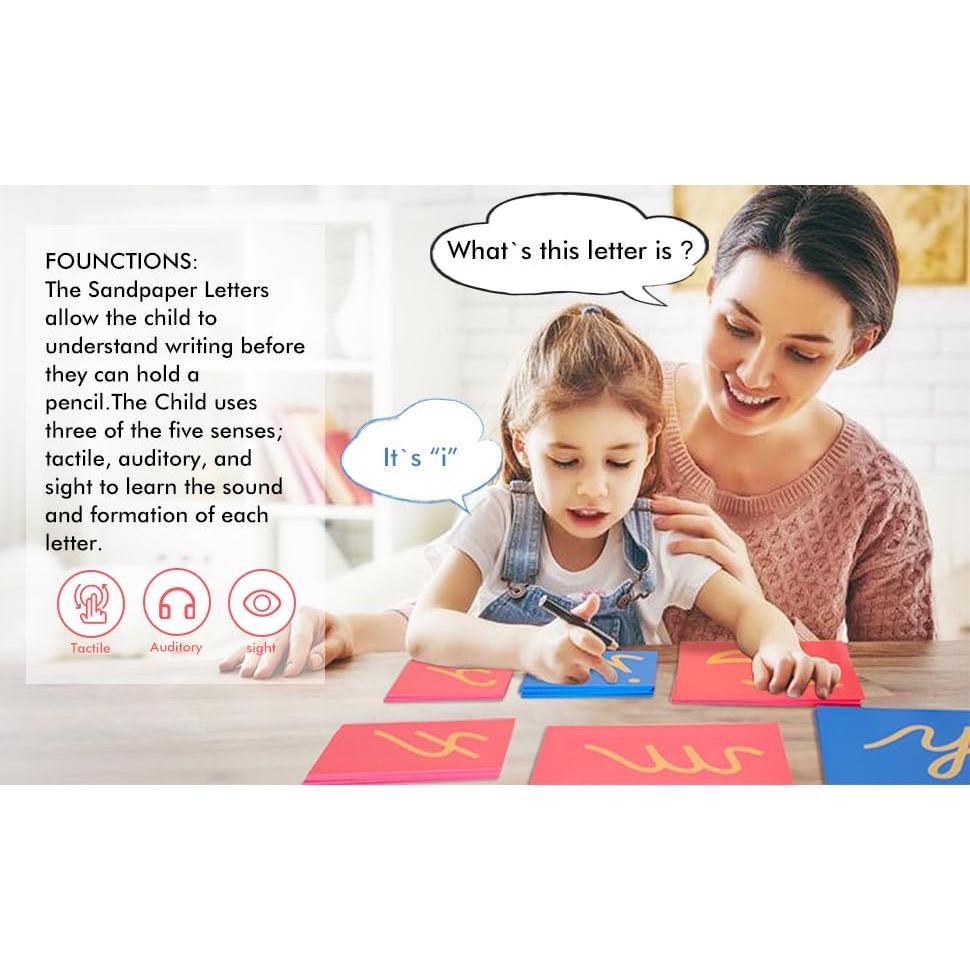 Alfabeto de Arena Madera Montessori Outlet - Letras Cursivas