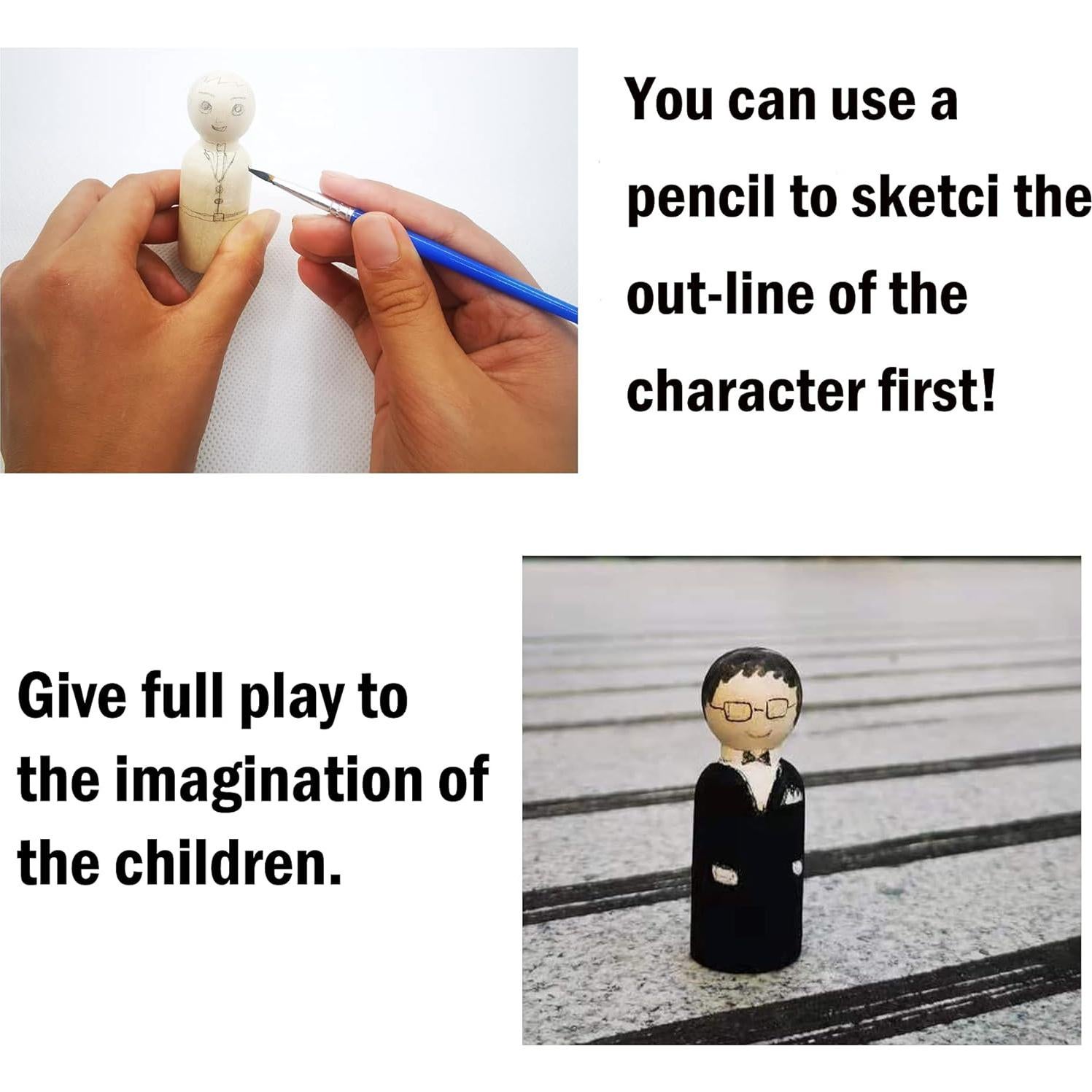 56 Muñecas de Madera sin Terminar QDXATIVP para Pintar