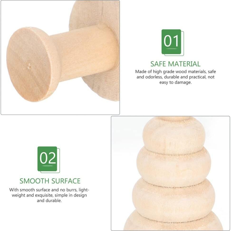 20 Piezas Muñecos de Madera Hongo Natural Sin Pintar Toddmomy