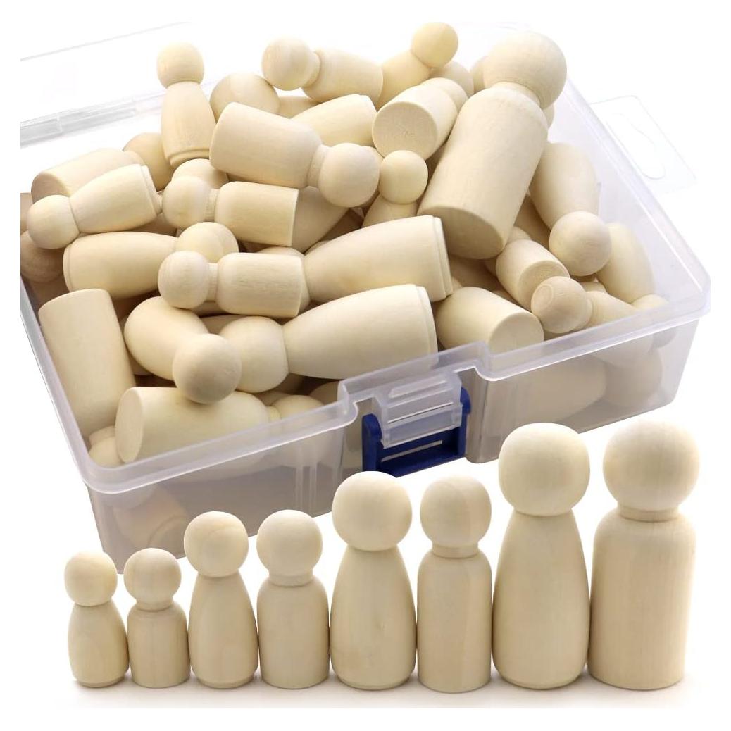 50 Muñecas de Madera NODG para Manualidades DIY - 363.5g