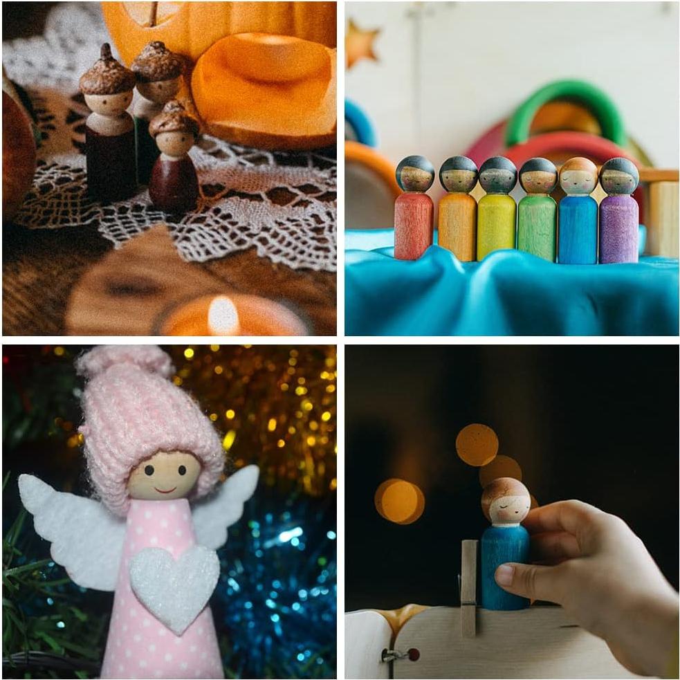 50 Muñecas de Madera NODG para Manualidades DIY - 363.5g