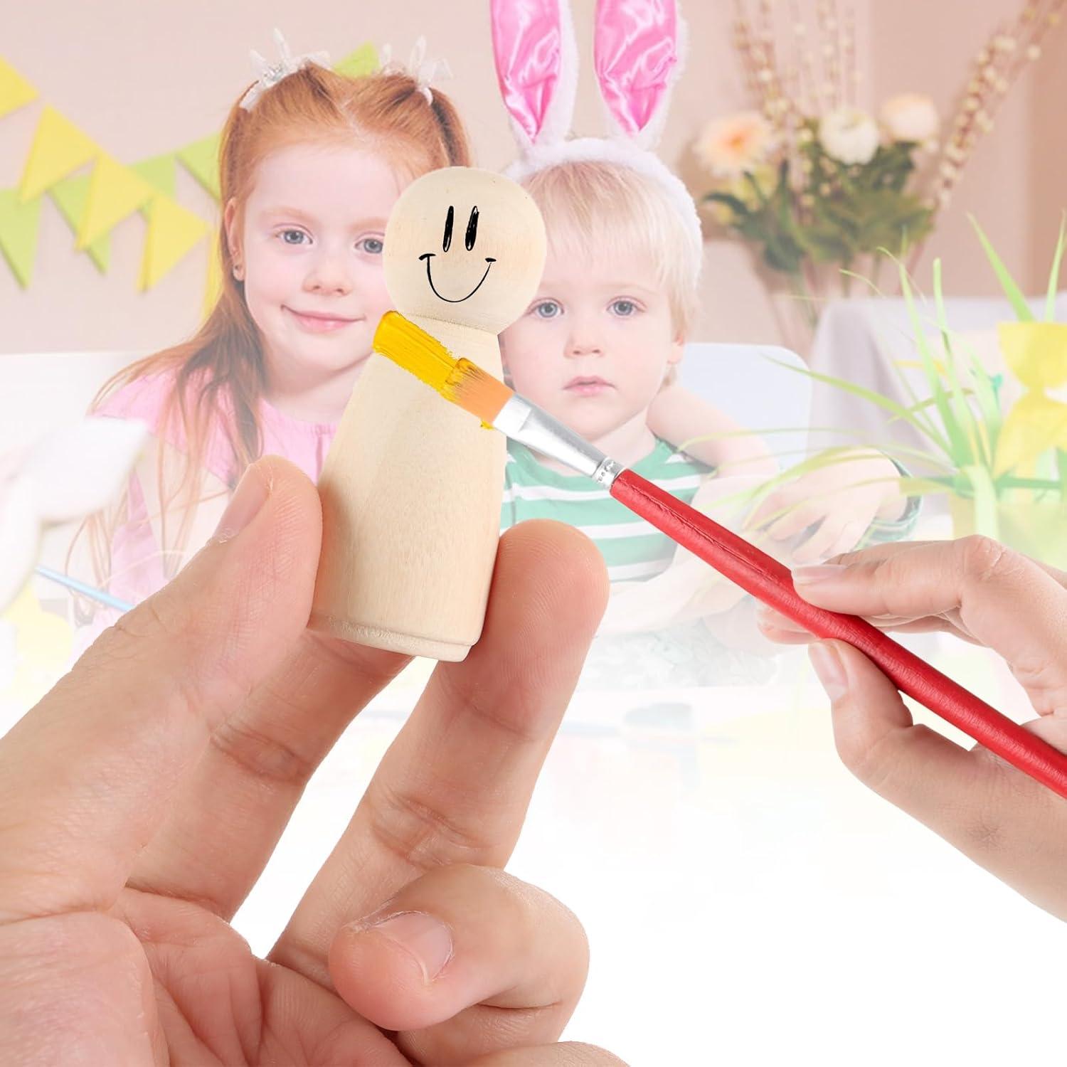 Paquete de 100 muñecos de madera ABuff para pintar 55 mm