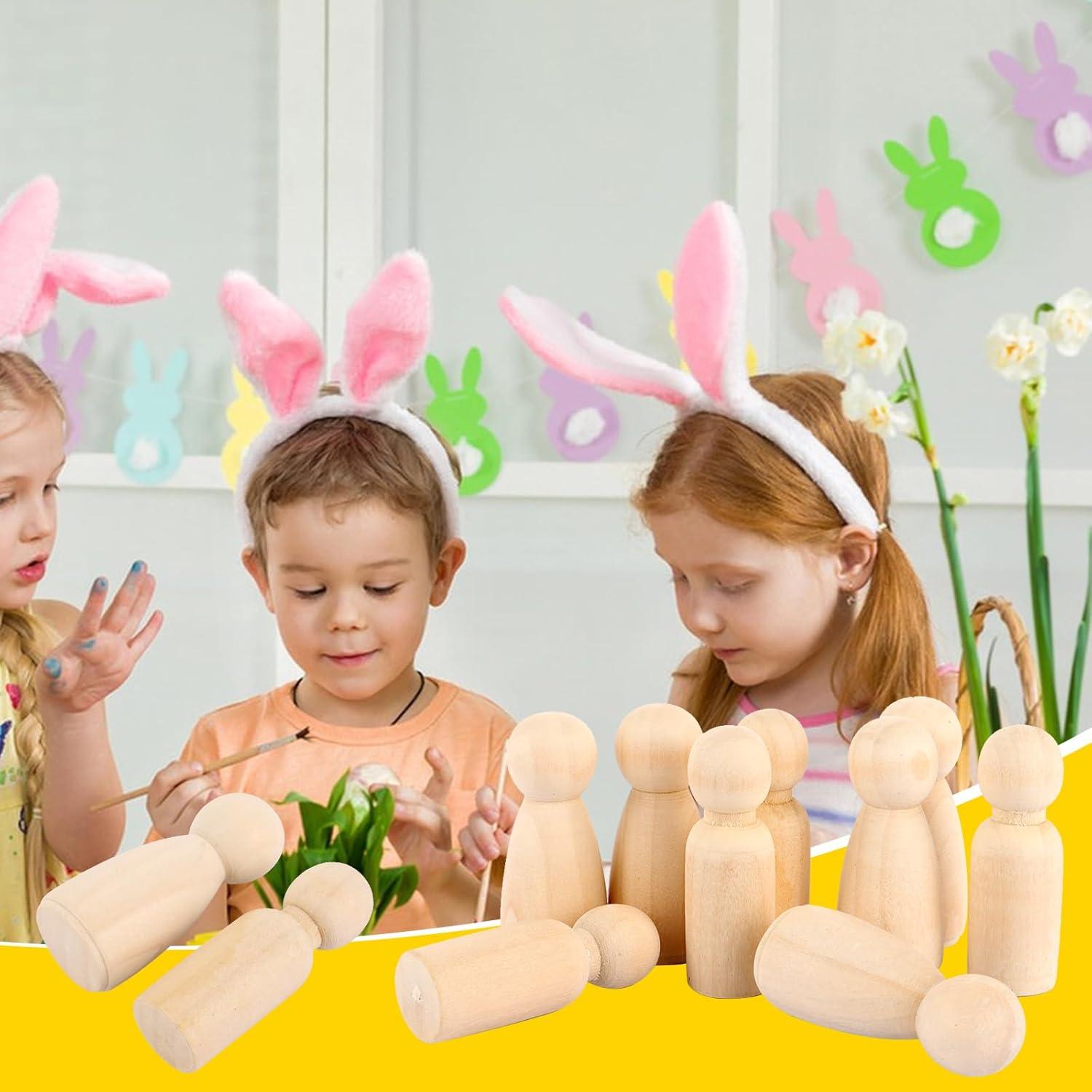 Paquete de 100 muñecos de madera ABuff para pintar 55 mm