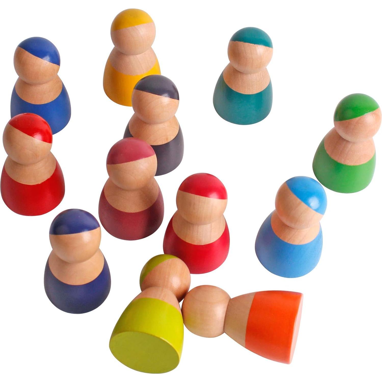 Muñecas de Madera Rainbow Friends - 12 Figuras para Niños