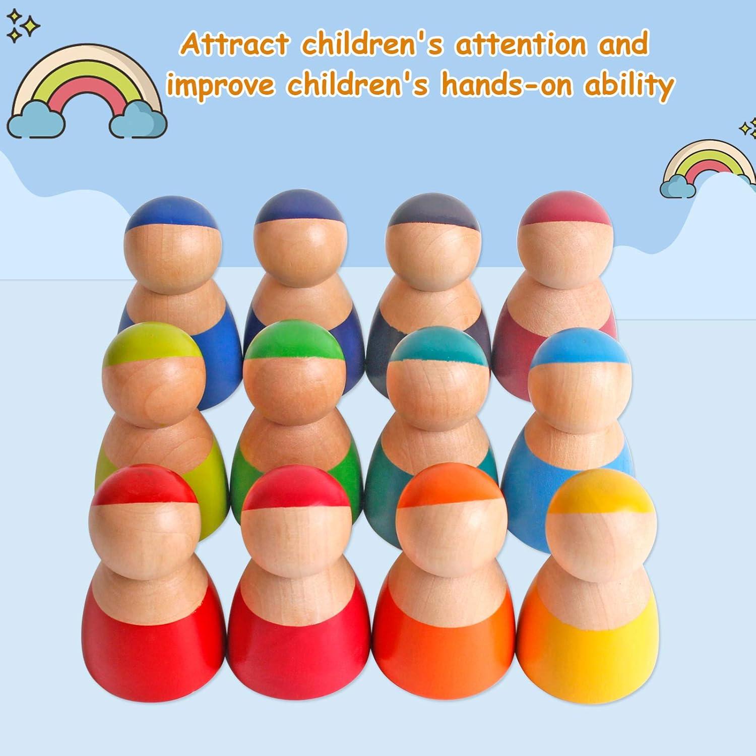 Muñecas de Madera Rainbow Friends - 12 Figuras para Niños