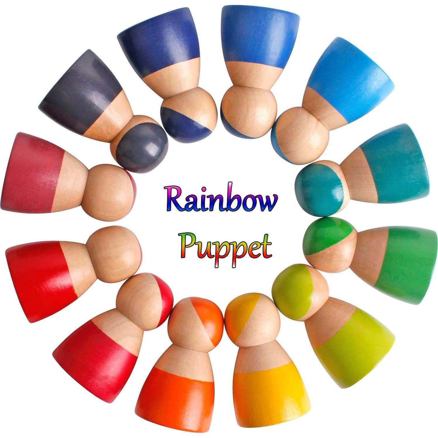 Muñecas de Madera Rainbow Friends - 12 Figuras para Niños