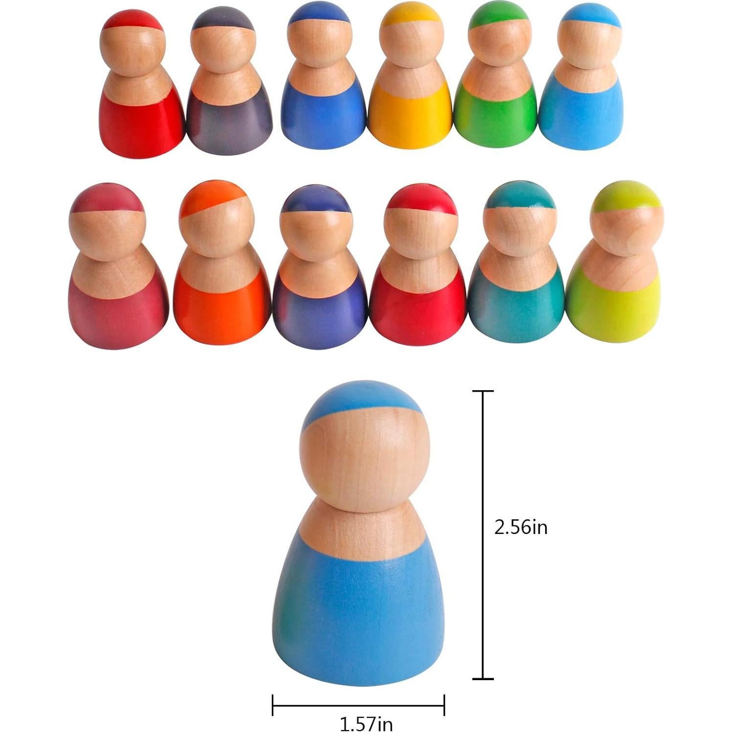Muñecas de Madera Rainbow Friends - 12 Figuras para Niños