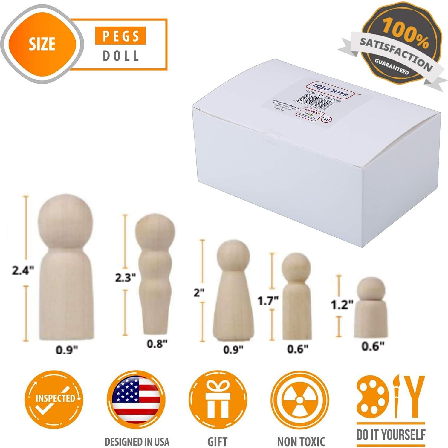 Conjunto de Muñecas de Madera Lolo Toys - 40 Piezas con Caja