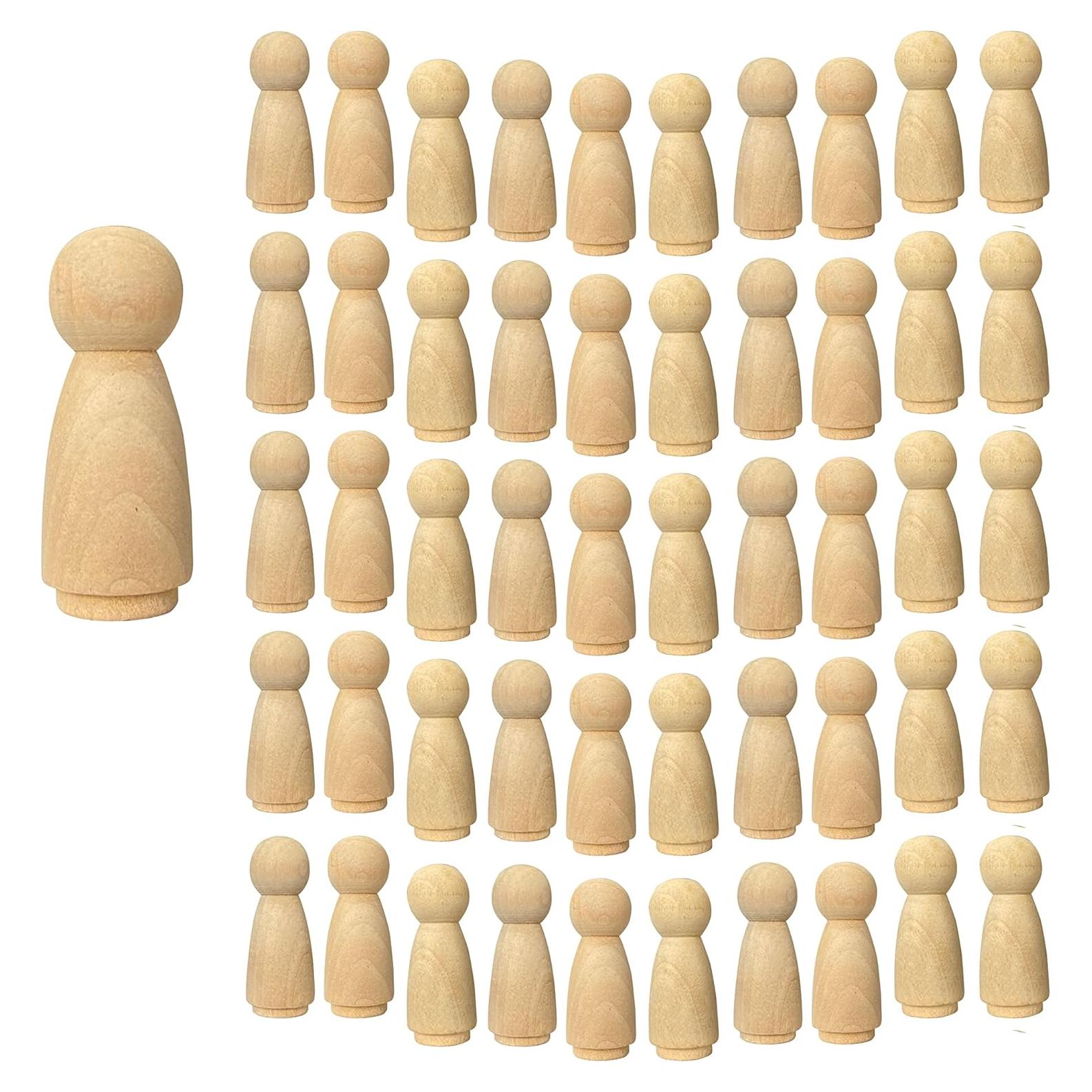 Paquete de 50 muñecos de madera Cregugua 1.9 x 5.1 cm