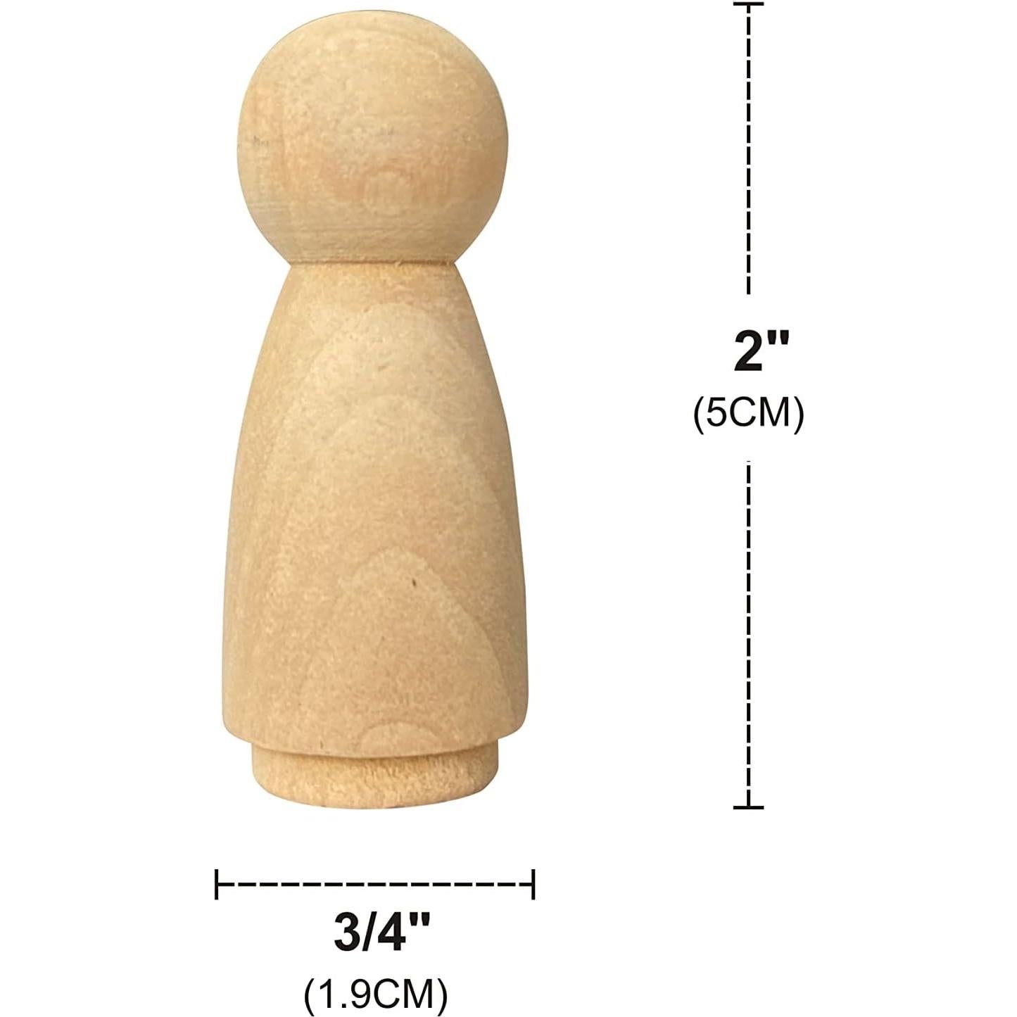 Paquete de 50 muñecos de madera Cregugua 1.9 x 5.1 cm