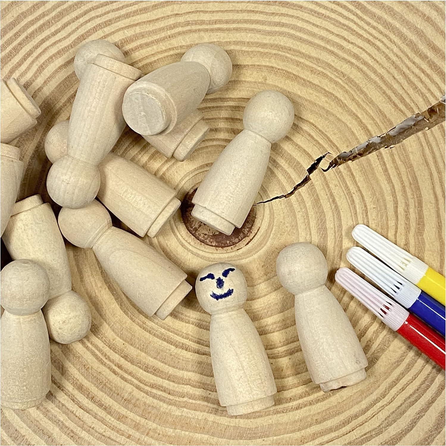 Paquete de 50 muñecos de madera Cregugua 1.9 x 5.1 cm