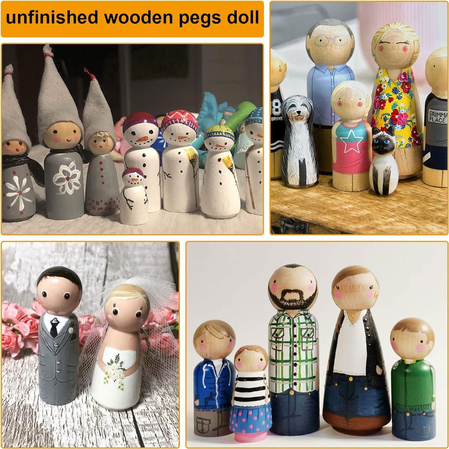 Muñecos de Madera JMIATRY 100 Piezas Sin Terminar 3.3-6.5 cm