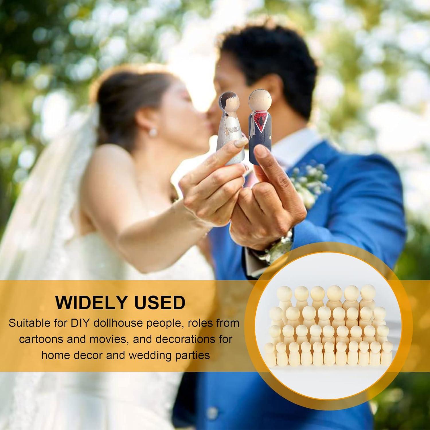 Muñecos de Madera JMIATRY 100 Piezas Sin Terminar 3.3-6.5 cm