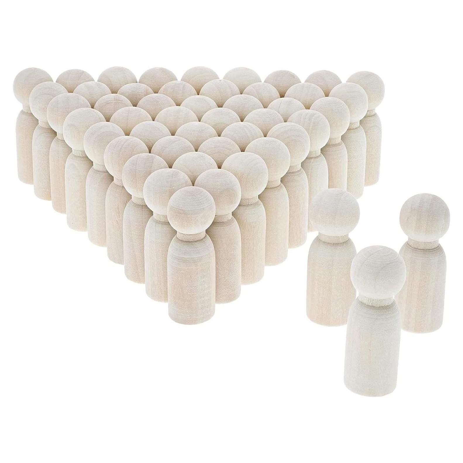 Kit de Muñecos de Peg Bright Creations - 50 Piezas de Madera 4.5 cm