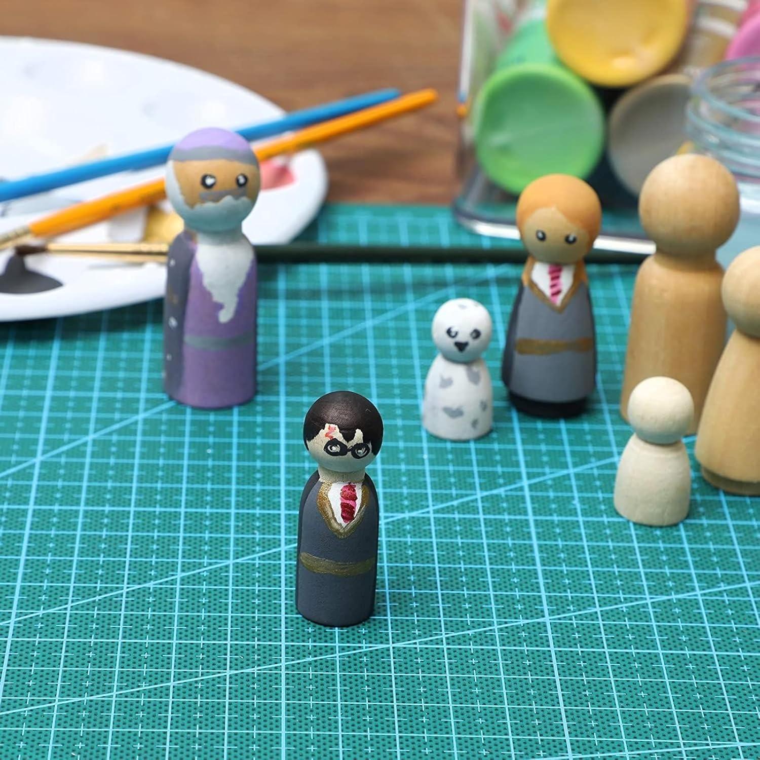 Kit de Muñecos de Peg Bright Creations - 50 Piezas de Madera 4.5 cm