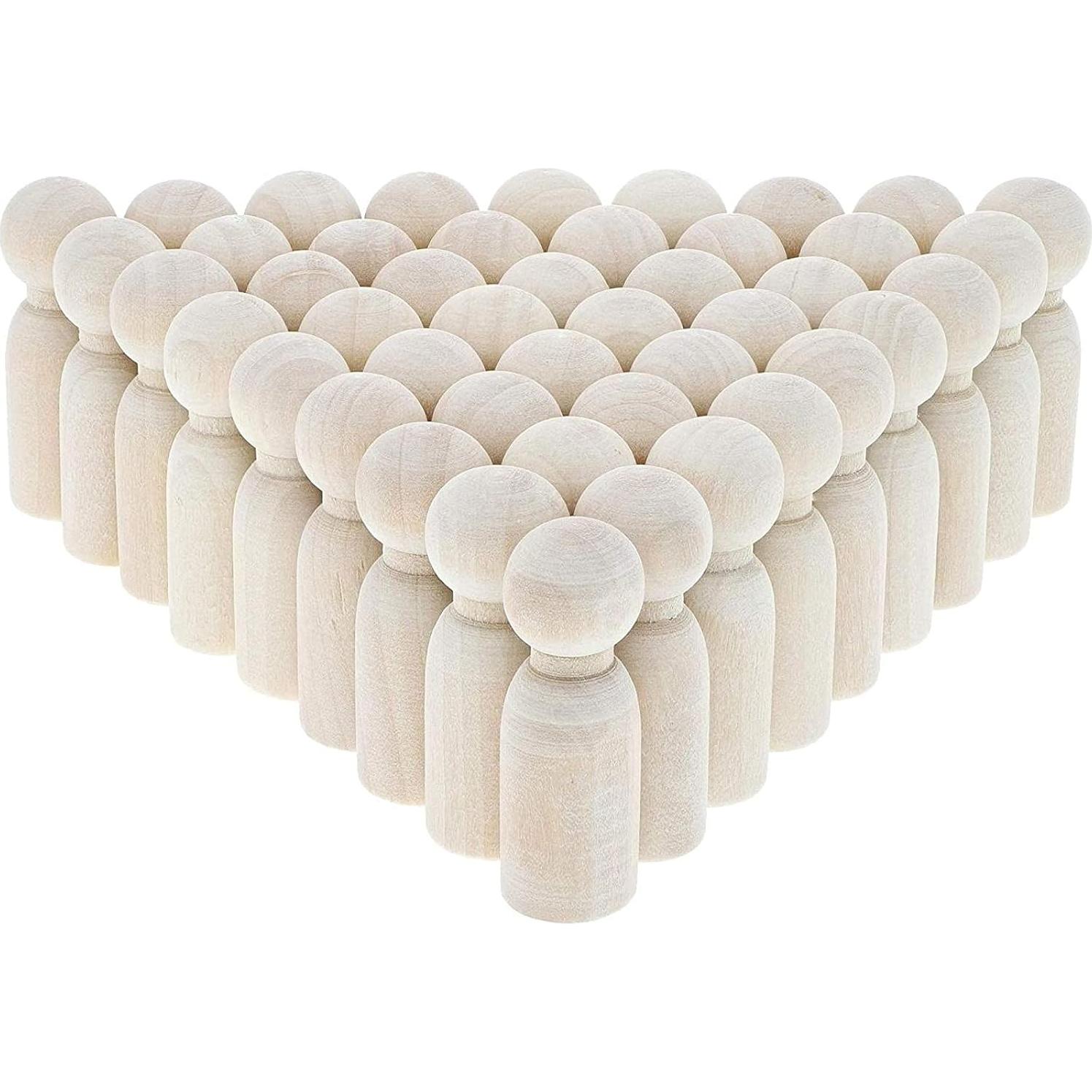 Kit de Muñecos de Peg Bright Creations - 50 Piezas de Madera 4.5 cm