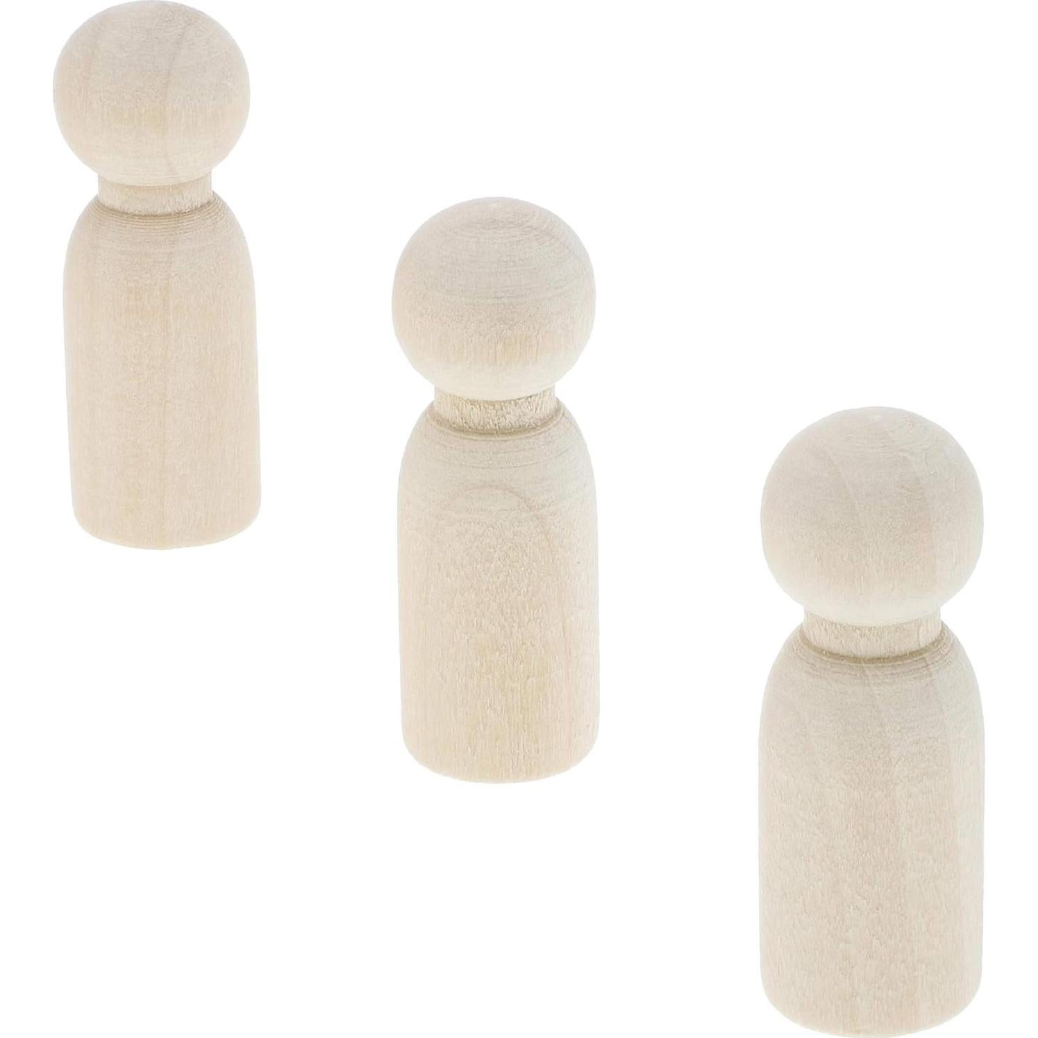 Kit de Muñecos de Peg Bright Creations - 50 Piezas de Madera 4.5 cm