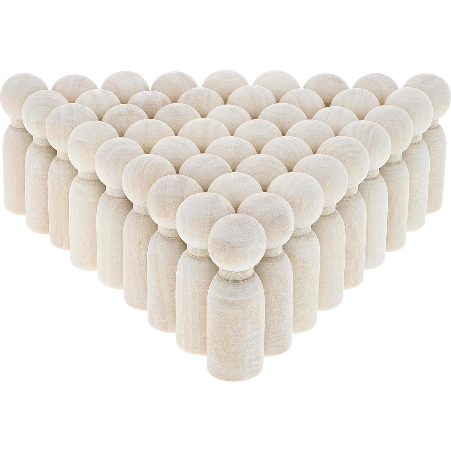 Kit de Muñecos de Peg Bright Creations - 50 Piezas de Madera 4.5 cm