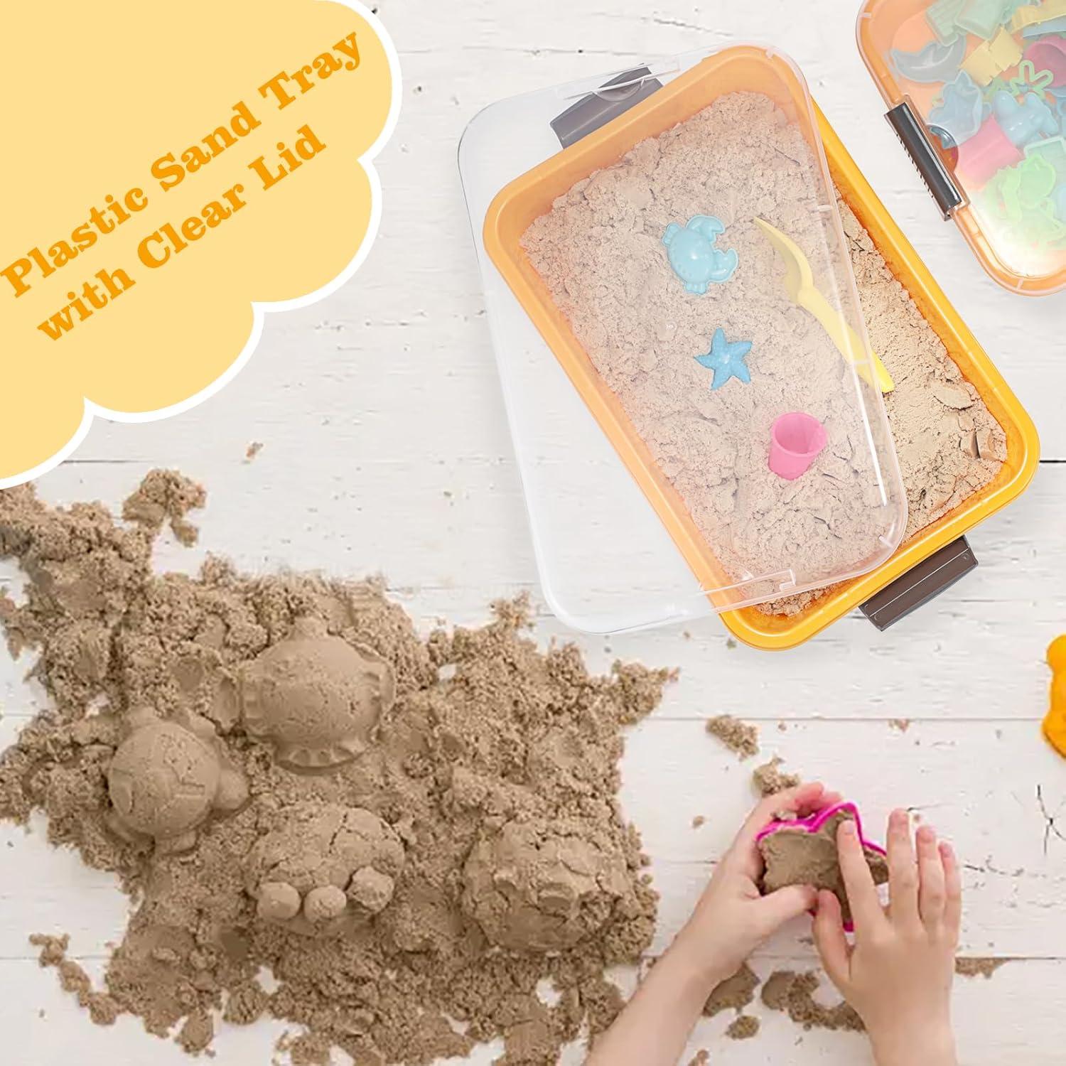 Bandeja de Arena Plástica BTSKY 2PCS 38x25x8cm Amarillo