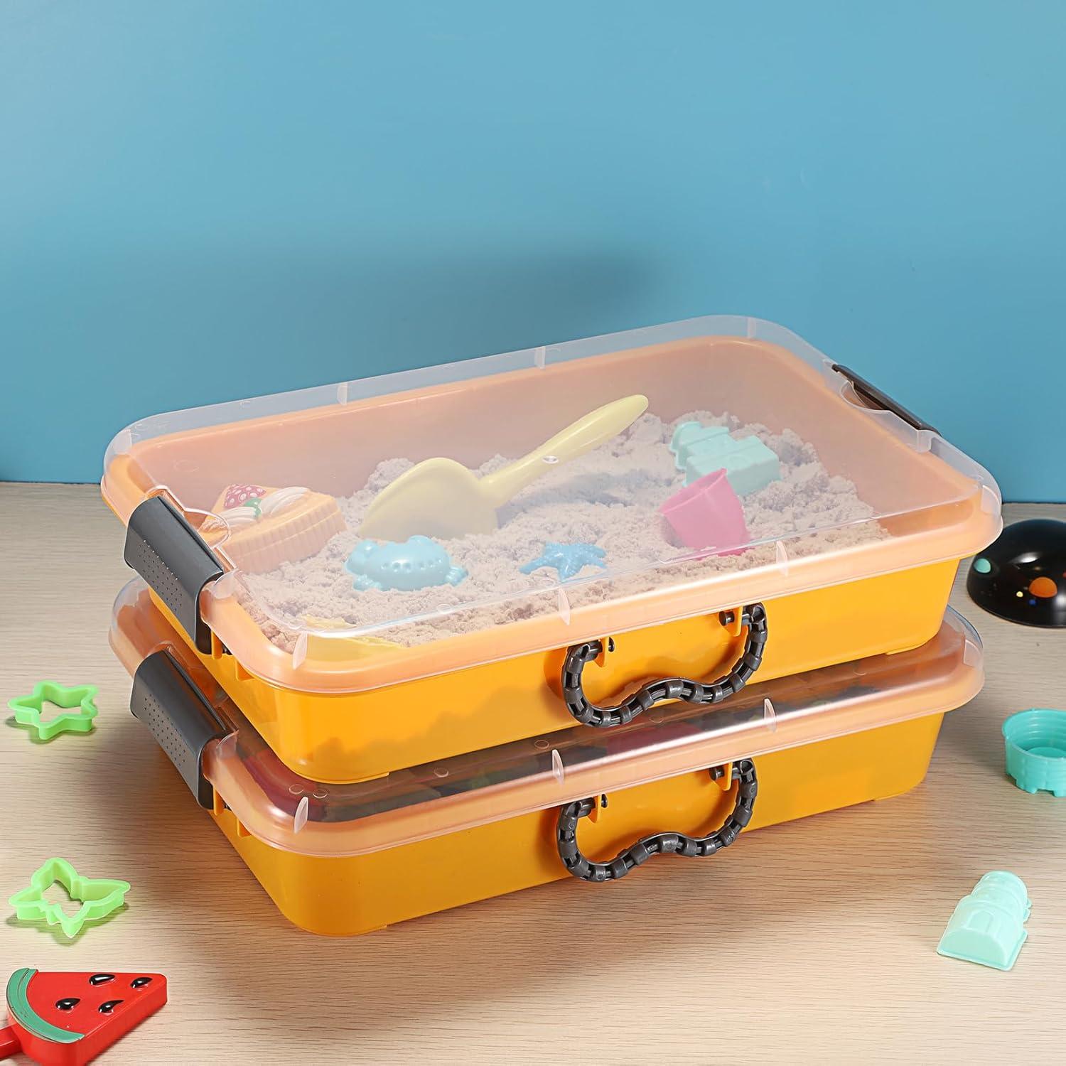 Bandeja de Arena Plástica BTSKY 2PCS 38x25x8cm Amarillo