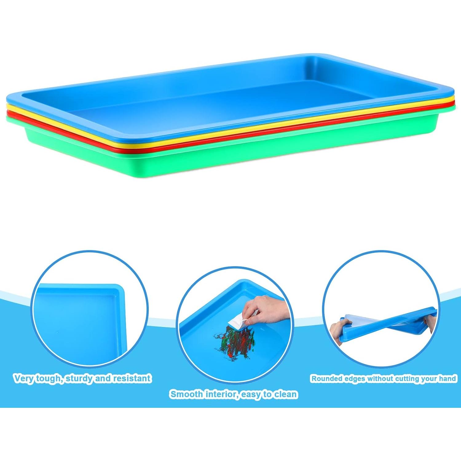 Bandejas de Plástico Remerry 4 Piezas 34x25 cm para Manualidades