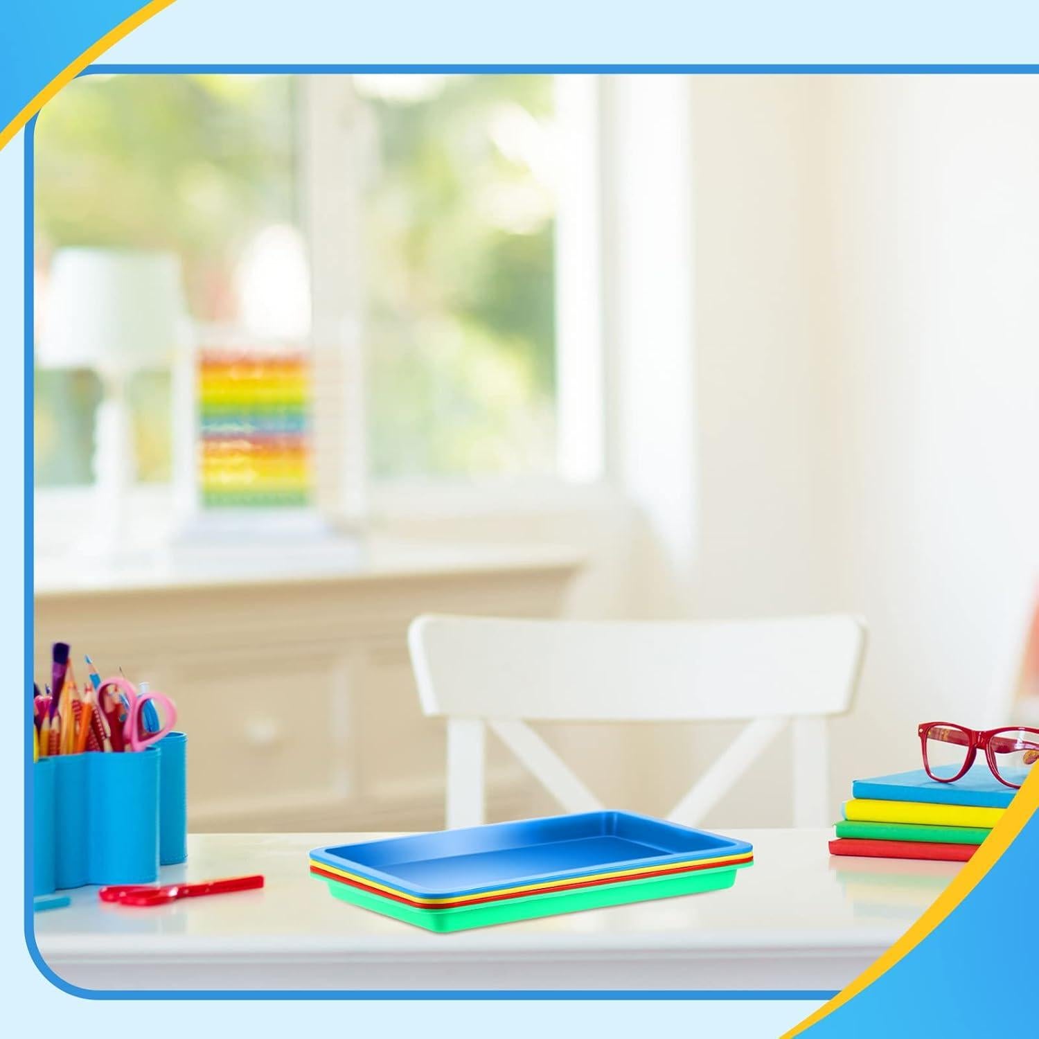 Bandejas de Plástico Remerry 4 Piezas 34x25 cm para Manualidades