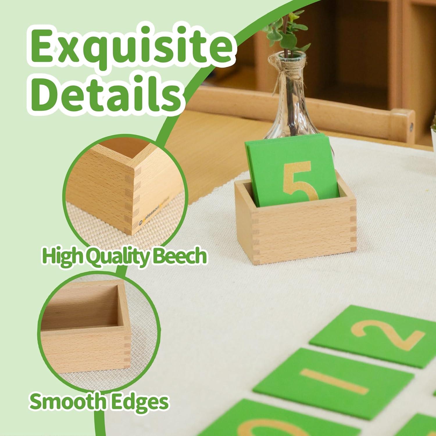 Caja de Madera Montessori para Números de Lijas 11.6x7.4cm