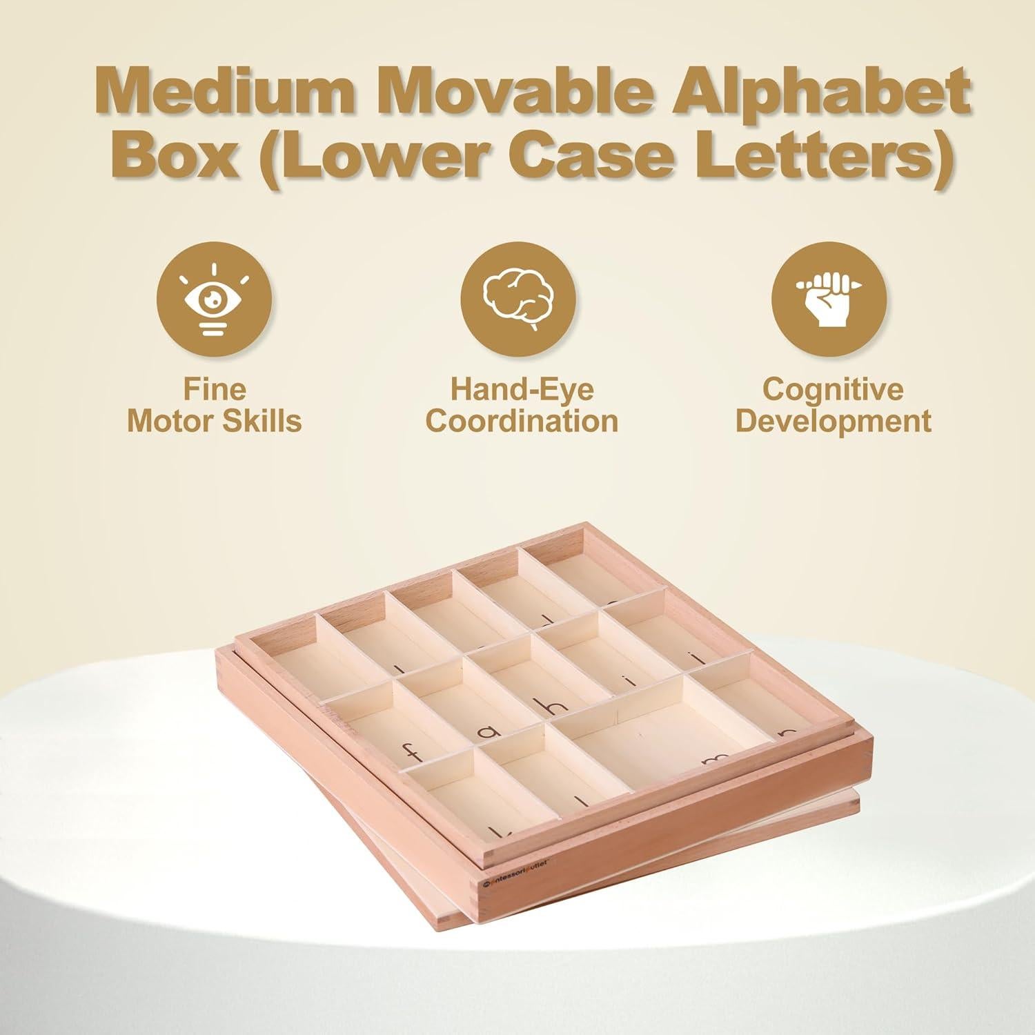 Caja de Alfabeto Móvil Mediana Montessori Outlet - Sin Letras