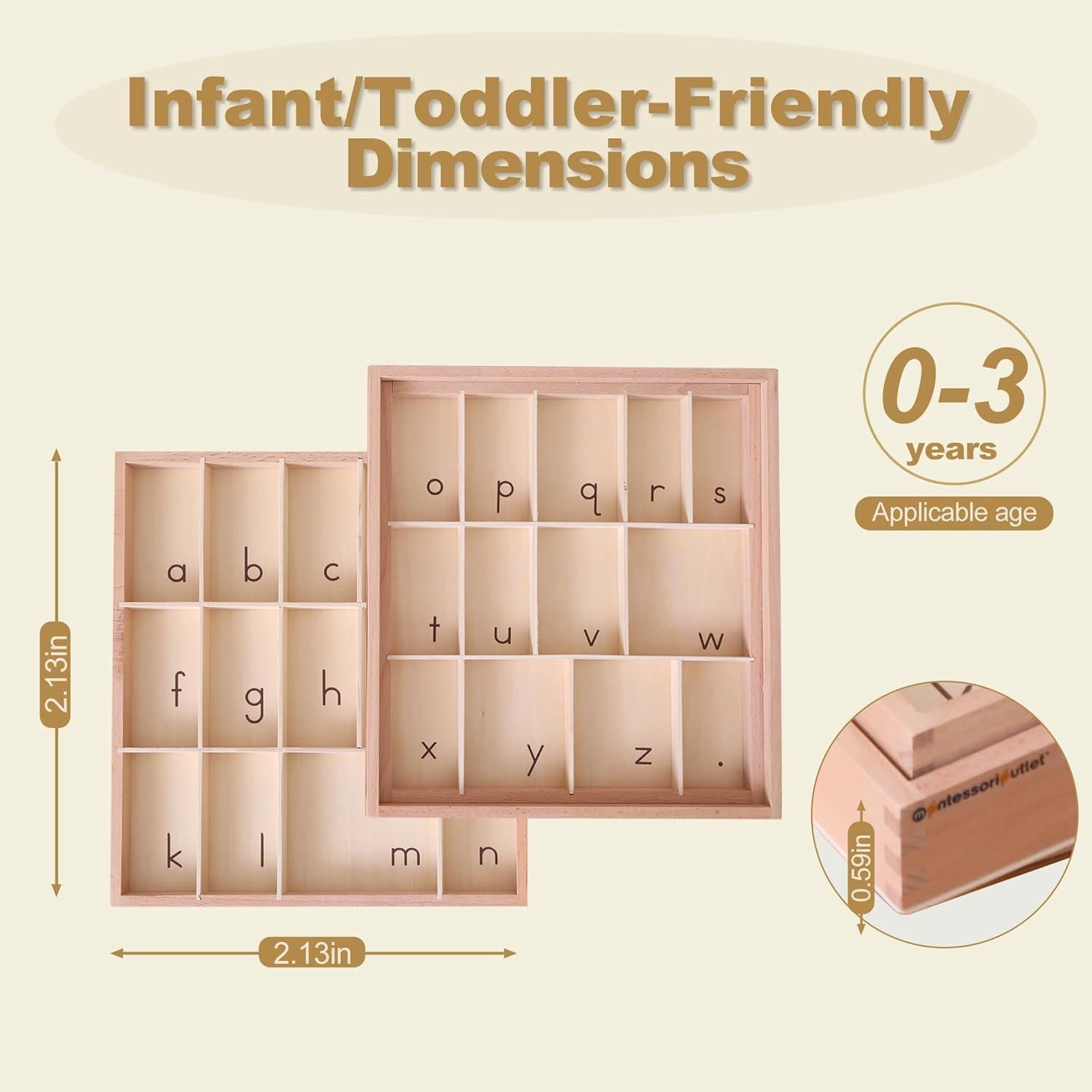 Caja de Alfabeto Móvil Mediana Montessori Outlet - Sin Letras