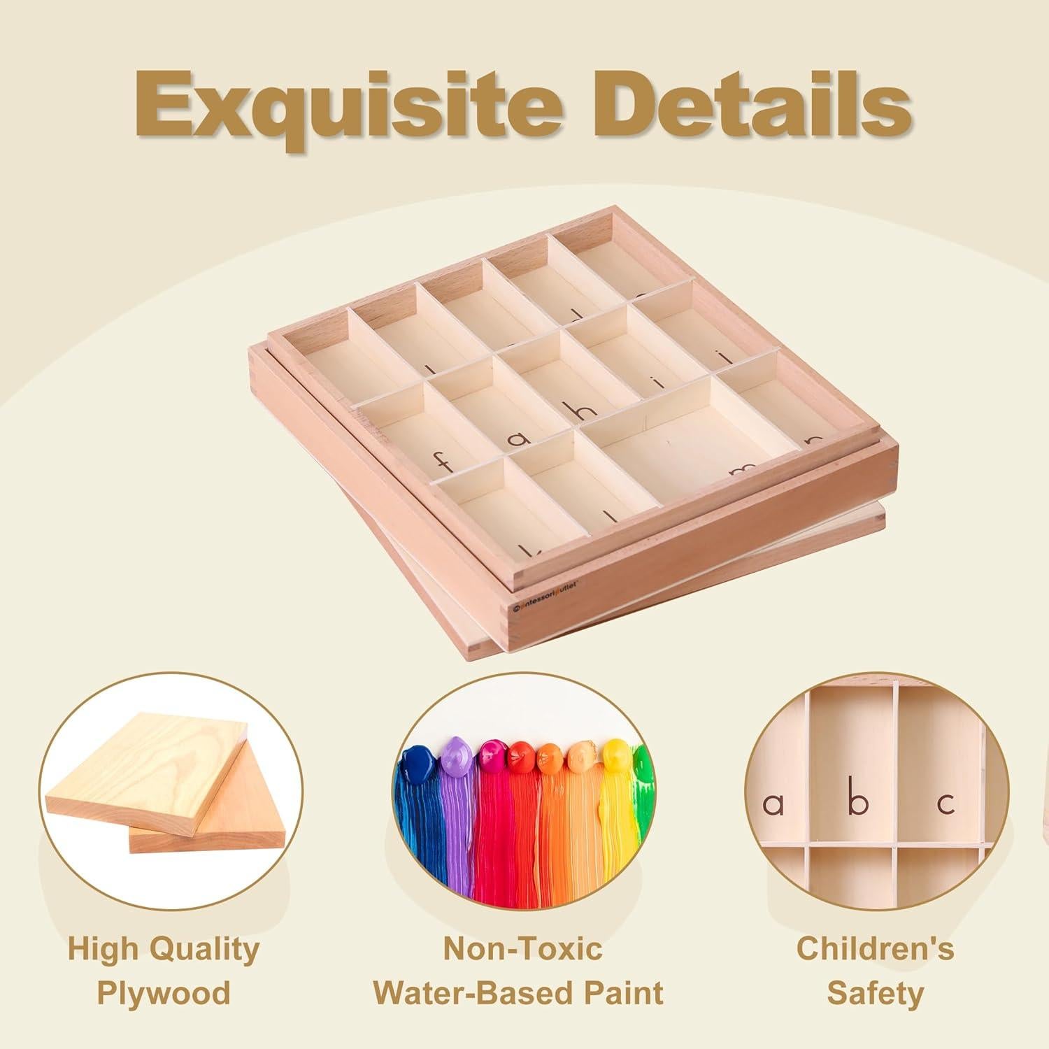 Caja de Alfabeto Móvil Mediana Montessori Outlet - Sin Letras