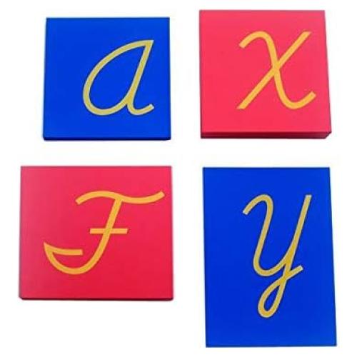 Letras de Lija Montessori - Mayúsculas Cursiva 26 Piezas