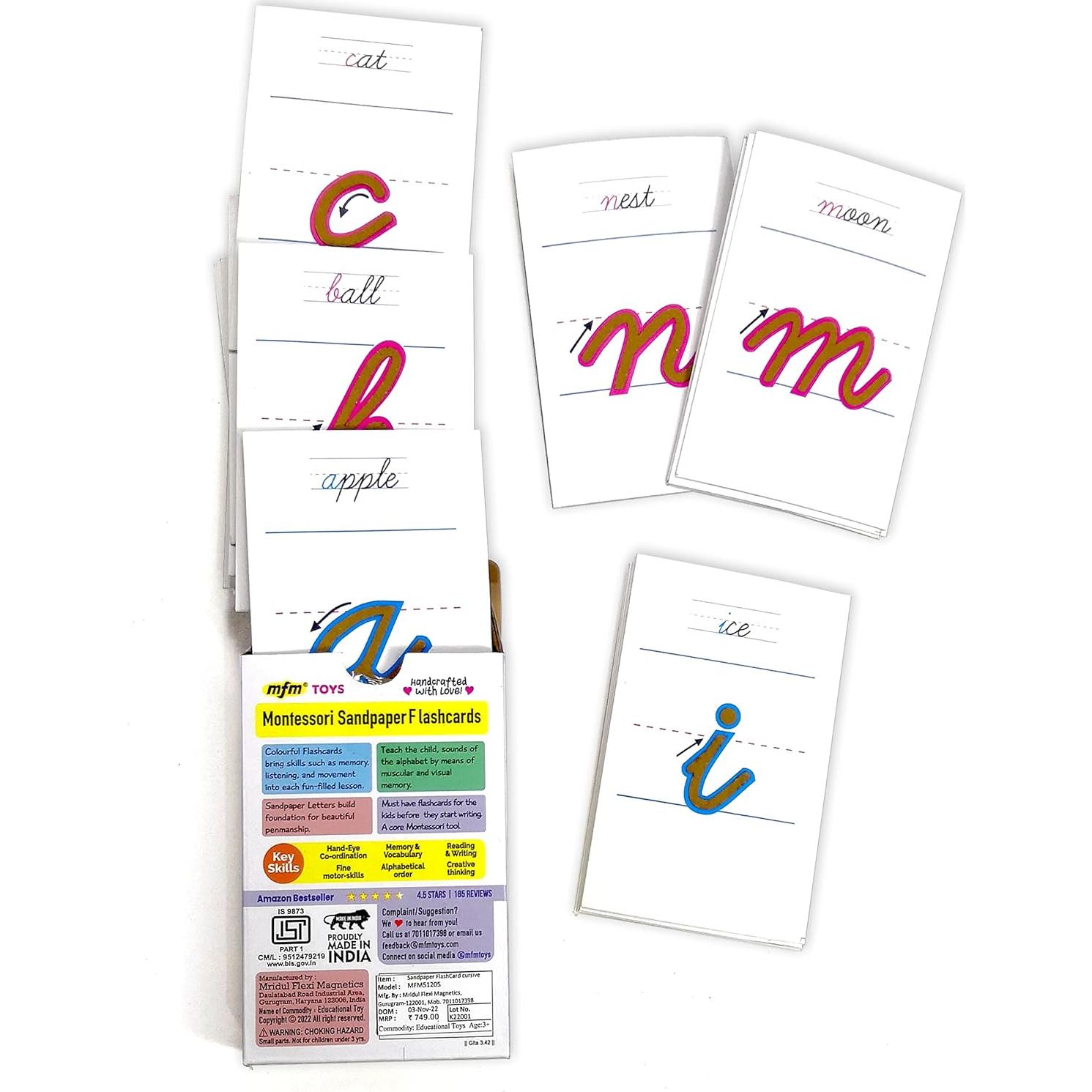 Tarjetas Didácticas Letras Táctiles MFM Toys 26 Piezas Montessori