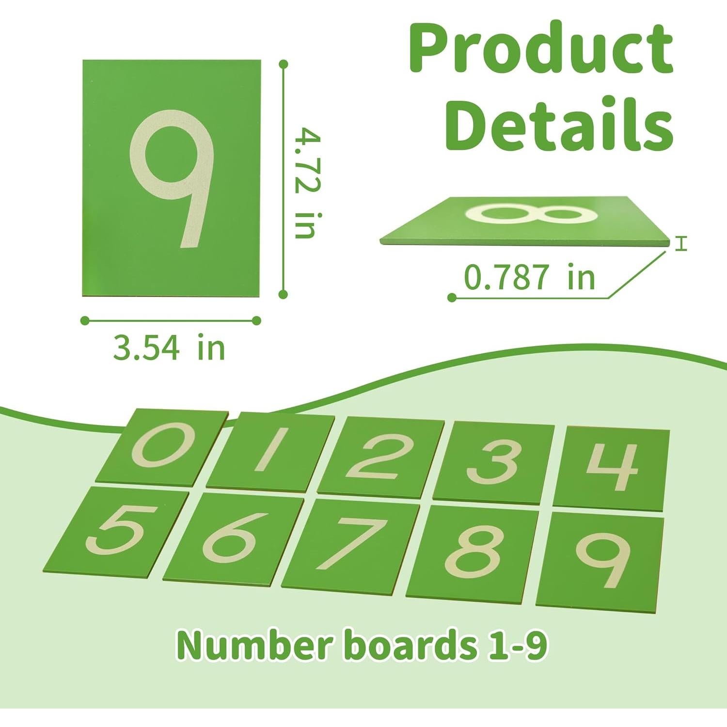 Números de Lija Montessori Outlet 0-9 para Niños 3-6 Años
