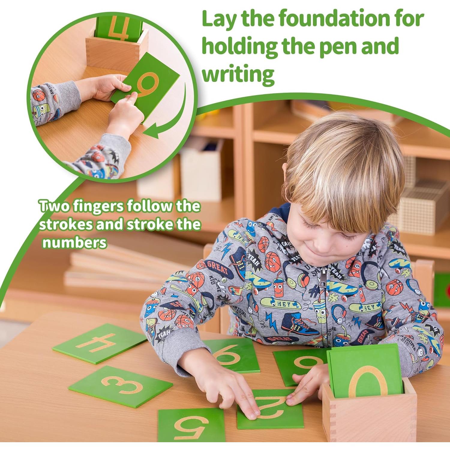 Números de Lija Montessori Outlet 0-9 para Niños 3-6 Años