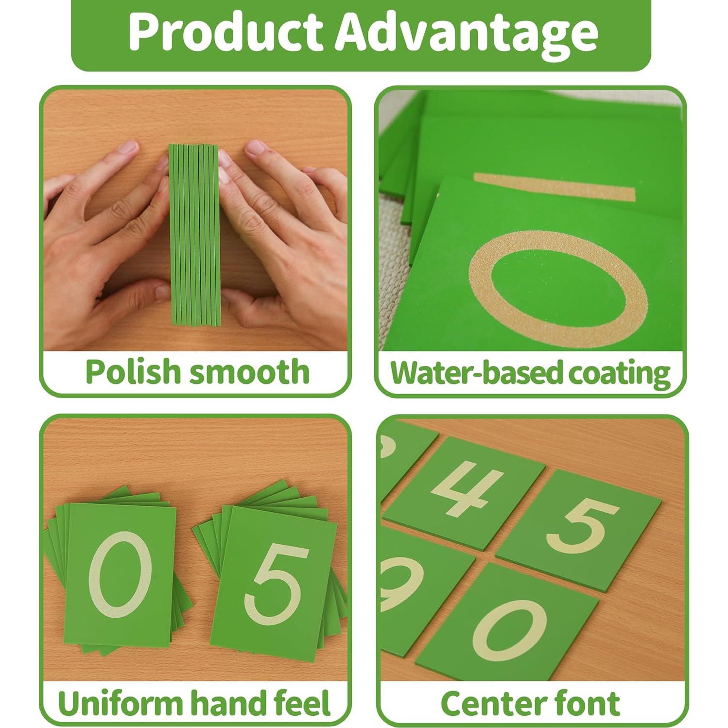 Números de Lija Montessori Outlet 0-9 para Niños 3-6 Años