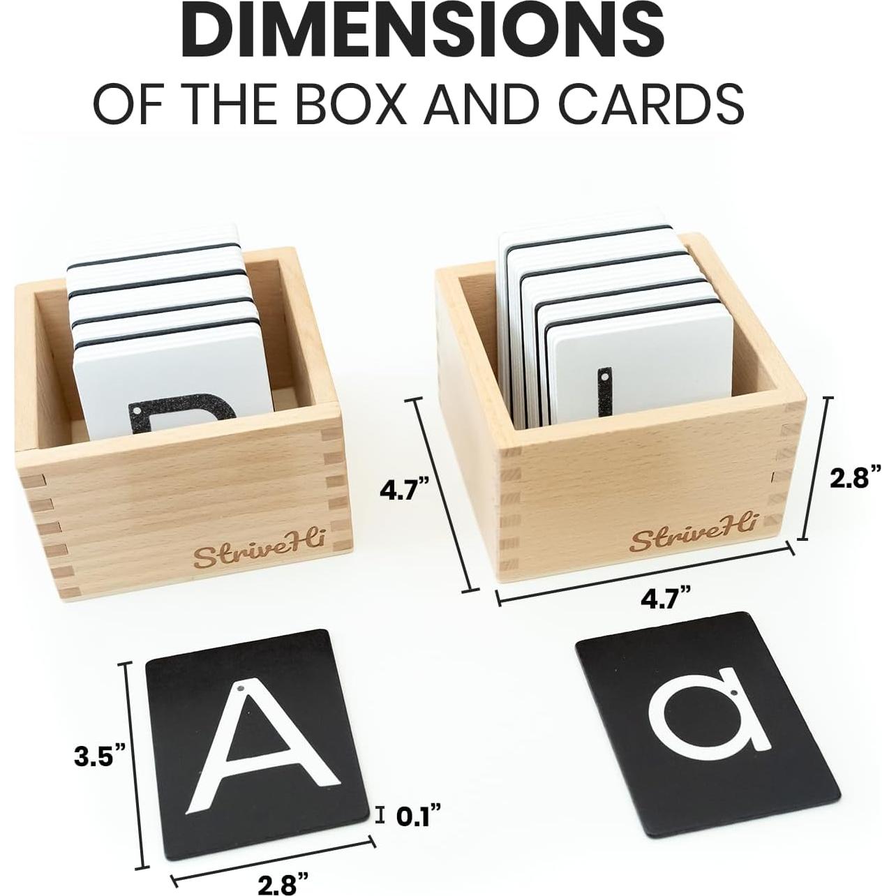 Letras de Lija Montessori Strive Hi - Alfabeto en Blanco y Negro