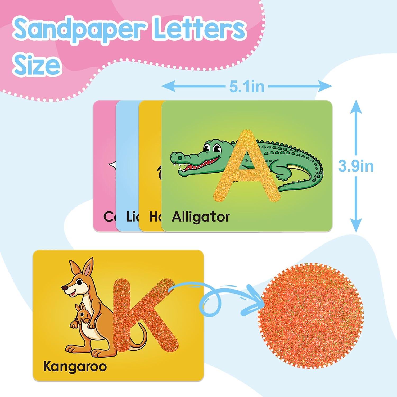 Tarjetas Didácticas de Letras con Textura de Papel de Lija - Broytain