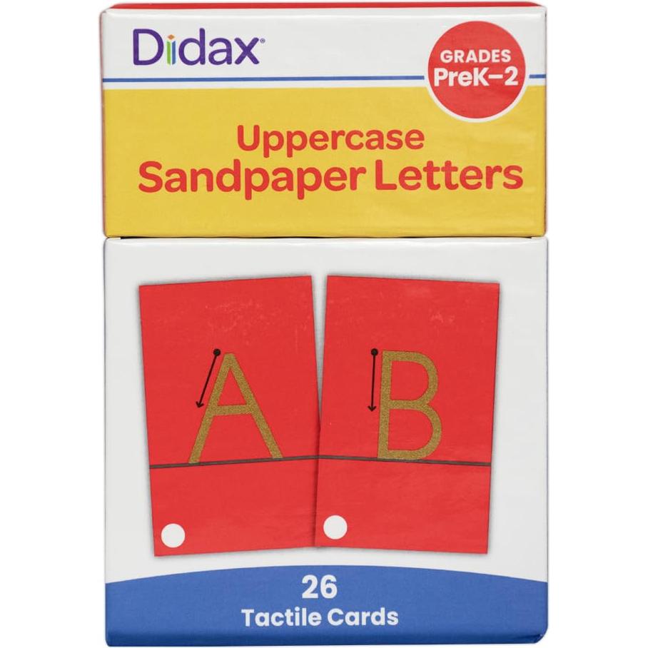 Tarjetas Táctiles del Alfabeto Didax - 28 Letras Mayúsculas