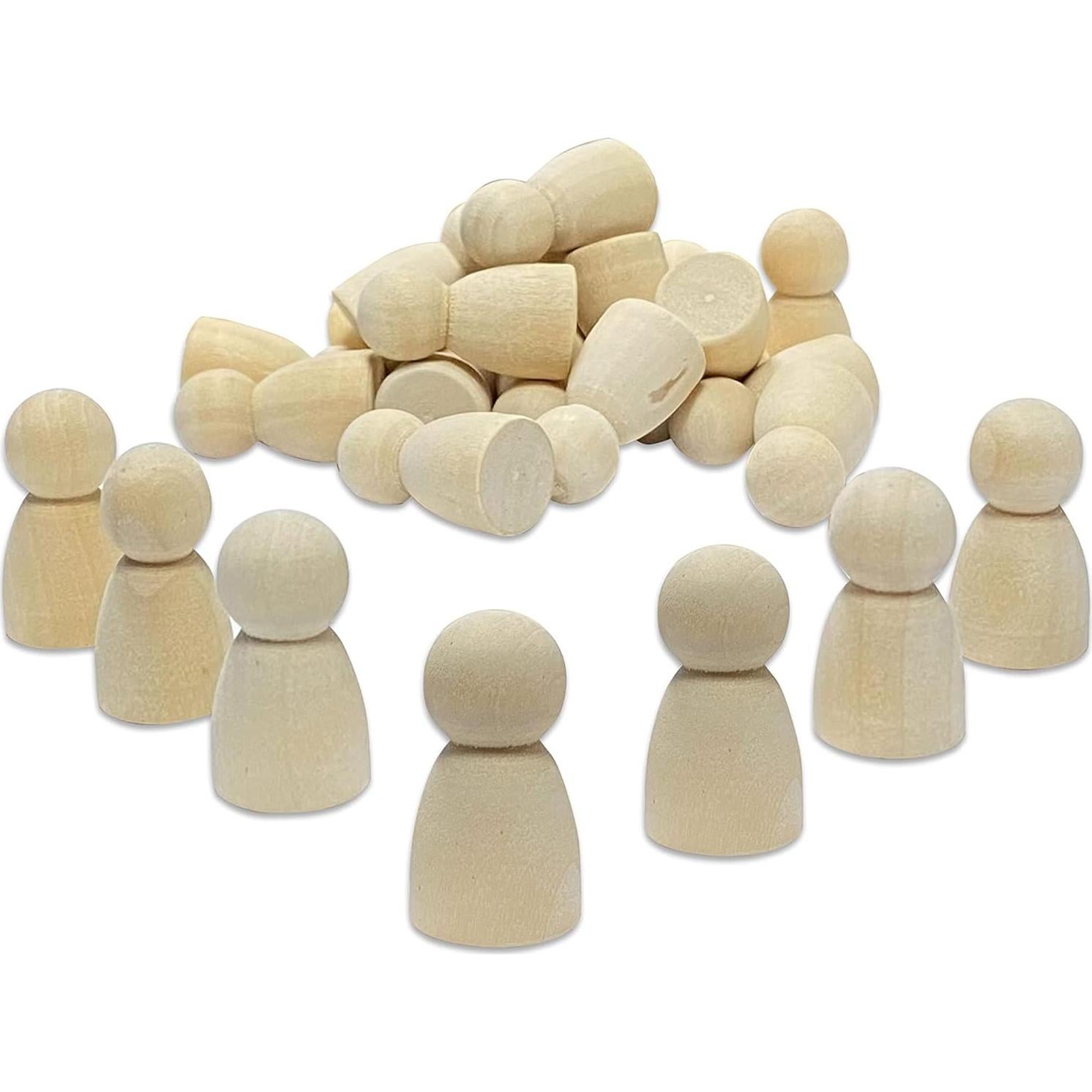 100 Muñecos de Madera sin Terminar Cregugua 1.6x3.2cm