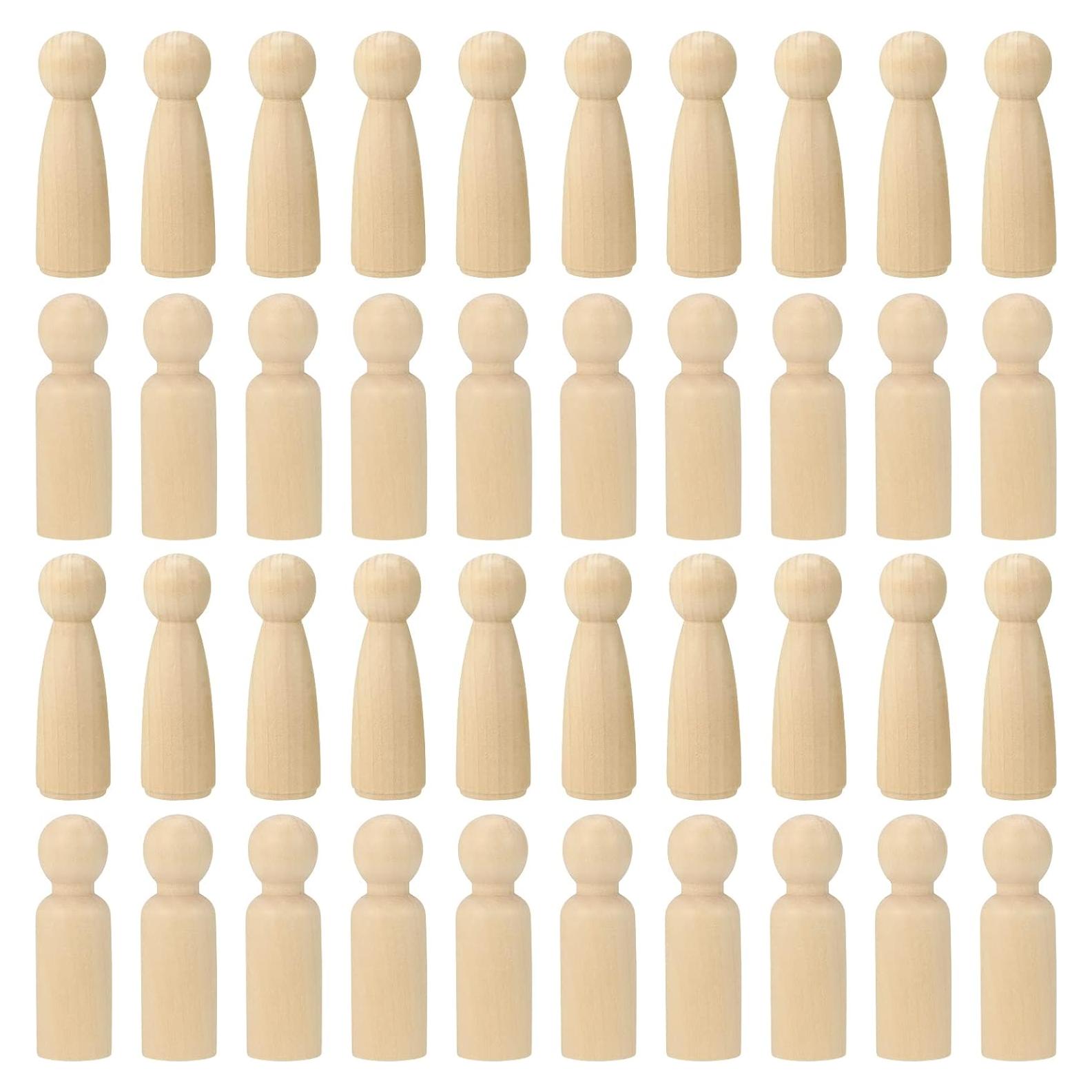 40 Muñecos de Madera SEHOI 8.89 cm para Manualidades