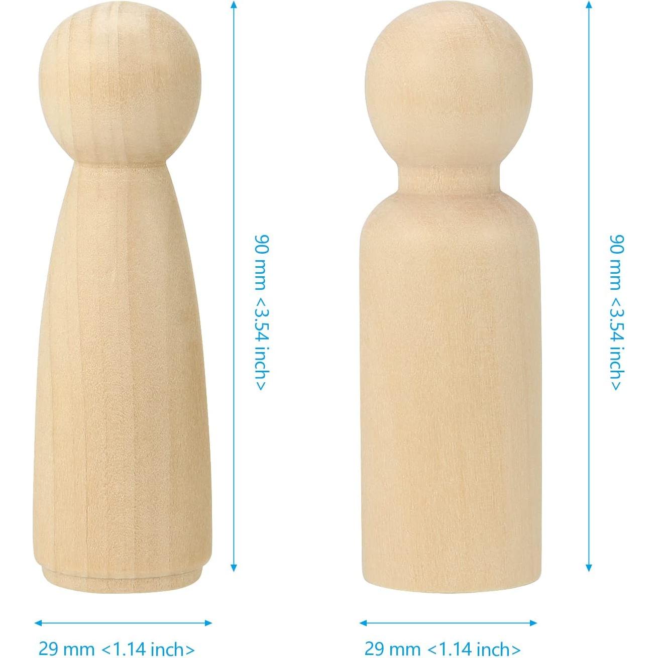40 Muñecos de Madera SEHOI 8.89 cm para Manualidades